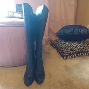 Black knee high boots